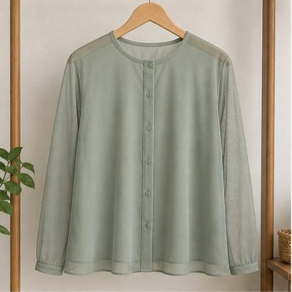 Sage Lace Trim Top